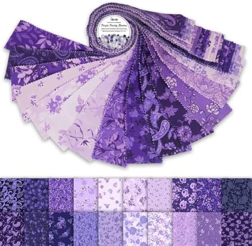 Jelly Roll 40 Strip Assorted Bundle, 2.5" Fabric Strips for Quilting