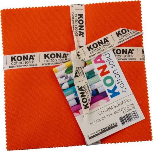 Kona Cotton Solids BOM Color Patchwork Party Citrine 42 5-inch Squares