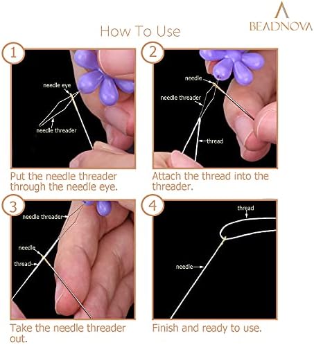 BEADNOVA 5pcs Plastic Embroidery Needle Threaders