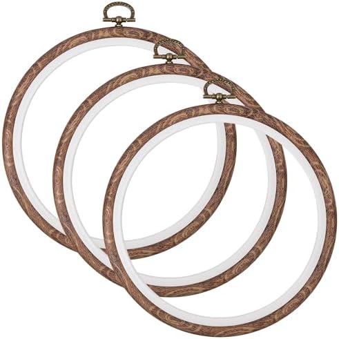 Dllxumm 3 Pcs 5 Inch Round Embroidery Hoops Display Frame, Circle
