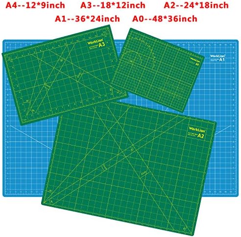 WORKLION 24" x 36" and 9" x 12" Large Self Healing PVC Cutting Mat