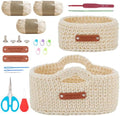 FREEBLOSS 2 Set Crochet Basket Kit Crochet Starter Kit with Detailed