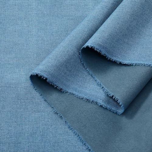 Grey Blue Faux Linen Fabric 57in x 3.3yd Upholstery Fabric by the Yard