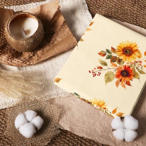 Feelyou Sunflower Leaf Yellow Cotton Fabric by The Yard 5 Yards Soft