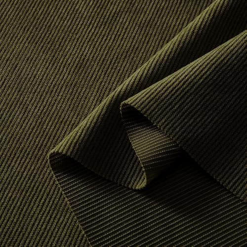 Olive Green Corduroy Fabric by The Yard, 60" Wide Upholstery Fabric