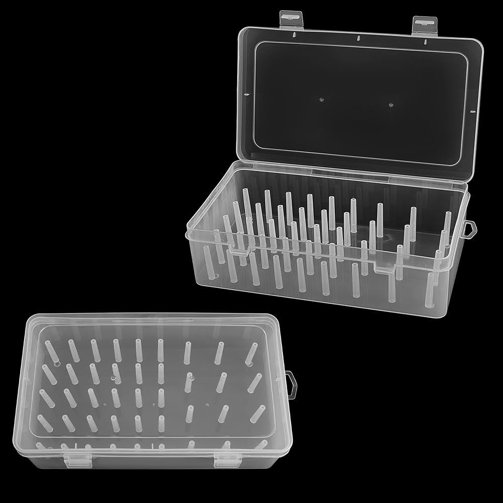 NBEADS 2Pcs 48 Spools Sewing Thread Box Storage, Clear Plastic Thread