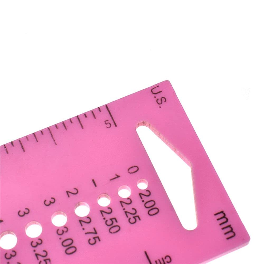 4Pcs Plastic Knitting Needle Gauge Ruler, All in One Knitting Needle