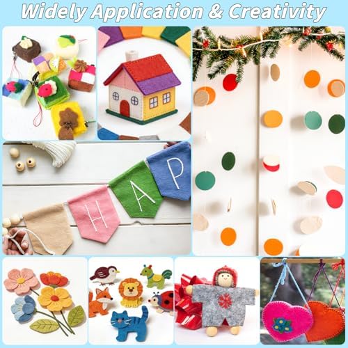 45 PCS Felt Fabric Sheets 6 x 6 Inch 2mm Craft Felt Sheets