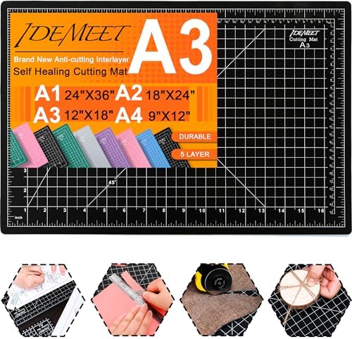 Density-upgraded 18"x12" Self Healing Cutting Mat, Idemeet Rotary