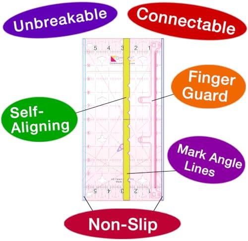 Guidelines Ruler - 6" x12", Non-Slip, Connectable, Self-Aligning