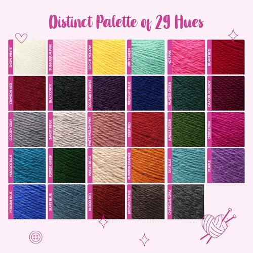 Woolen Delights #4 Soft Wool Yarn, 7-Pack (1218Yds/700G), Blue Pack