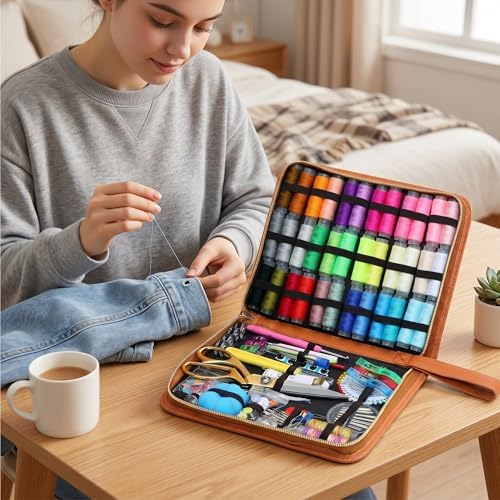 TAOKEF Large Sewing Kit for Adults, Complete Sewing Supplies Set 38