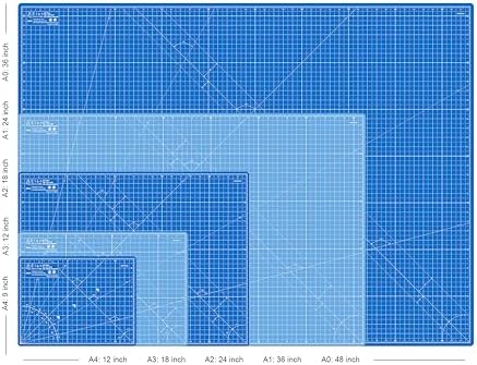 Elan Self Healing Cutting Mat 9x12 Inch, Blue Craft Board A4
