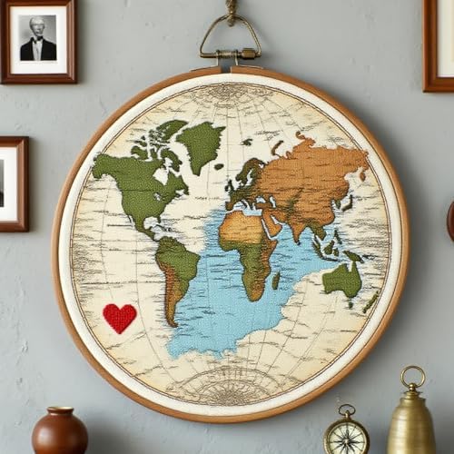4 Inch Embroidery Hoops, Autuwintor 6Pcs Imitated Wood Display Frame