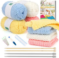 Aeelike Knitting Kit for Beginner Adult, Easy Dishcloth Knit Set, Color B - Field & Needlecraft