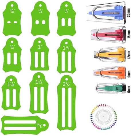 Bequilter Fabric Bias Tape Maker Tools Set of 15 Size Fabric Sewing