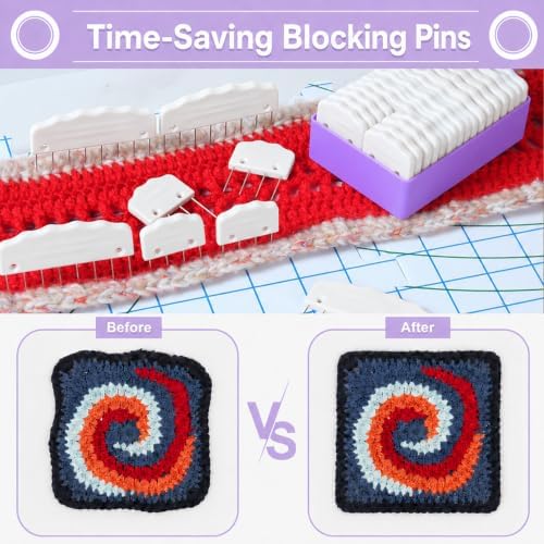 20-Piece Knit Blocking Combs and Pins, White
