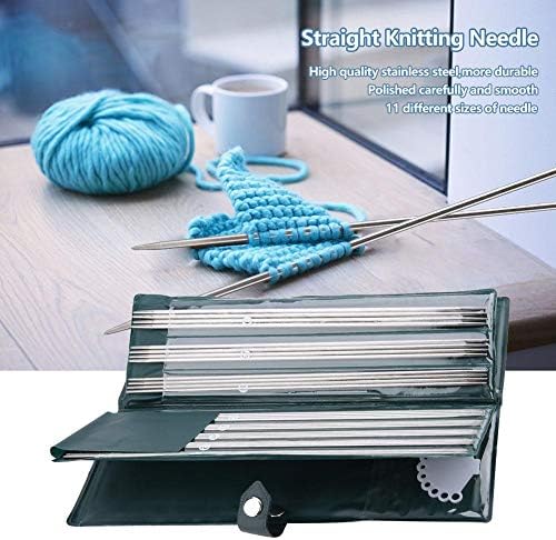 44Pcs Double Pointed Knitting Needles Set, 2.0-5.0mm Stainless Steel