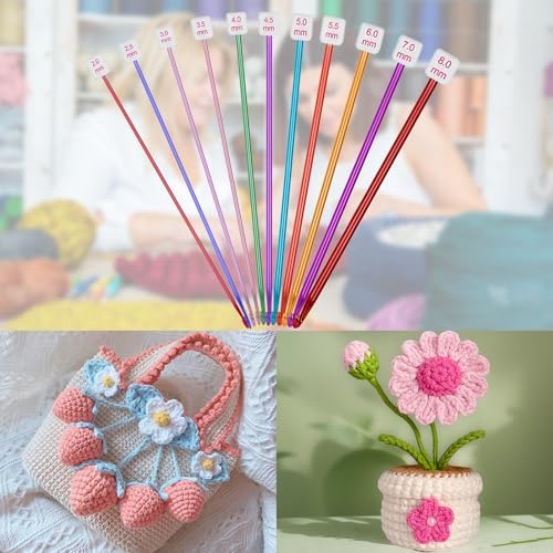 HEYLEAYAR 11Pcs Tunisian Crochet Hooks Set from 2mm(B) to