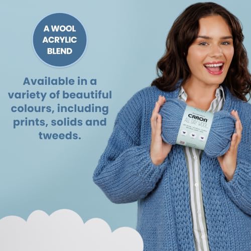 Caron All Day Wool Yarn for Crocheting Soft, Aran, 3-Pack