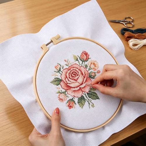 24 PCS Aida Cloth 14 Count, 4 Sizes White Cross Stitch Fabric for
