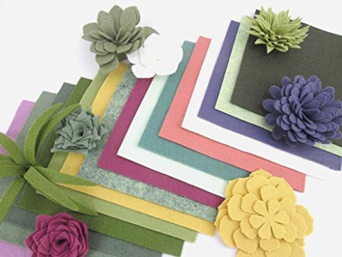15 Succulent Colors 9x12 inches Merino Wool Blend Felt Sheets