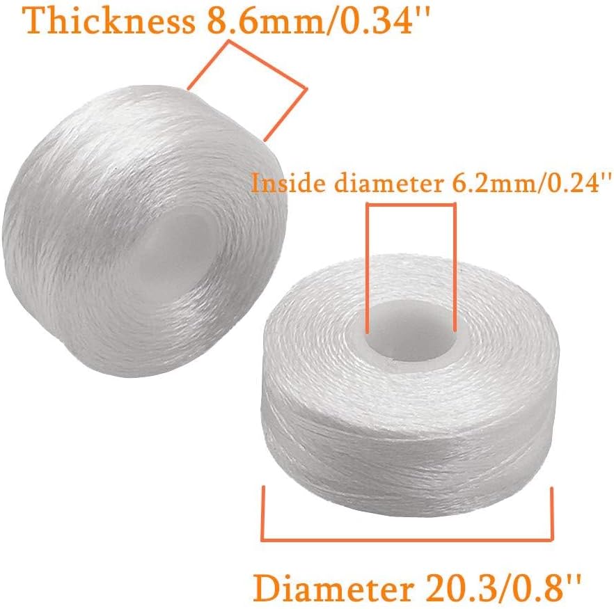 YEQIN Prewound Bobbin Thread, Sideless, 144pcs Type L Size (SA155)