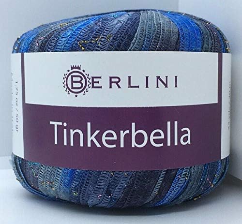 Berlini Ribbon Yarn Tinkerbella - 5/8" Wide Variegated with Glitter