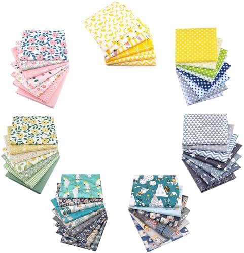 Aubliss Assorted Cotton Precut Squares, 50-Piece 10-Inch Bundle