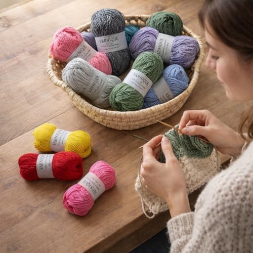 Lace Weight Wool Yarn – 16 Mini Skeins (25g Each) Multicolor Set