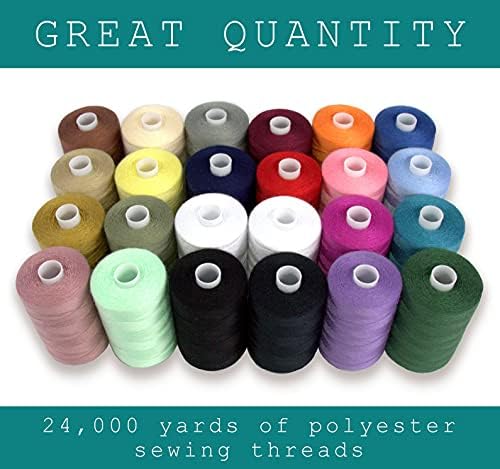 Bundle 30 Polyester Sewing Threads for Hand Stitching, Quilting &