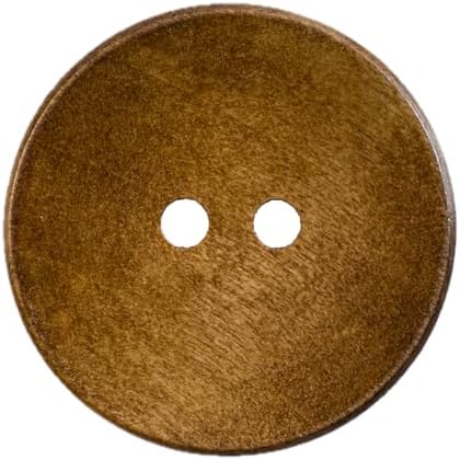 MTCELL 30 Pcs Classic 2-Hole Convex Wooden Buttons, 1.5-Inch (38mm)