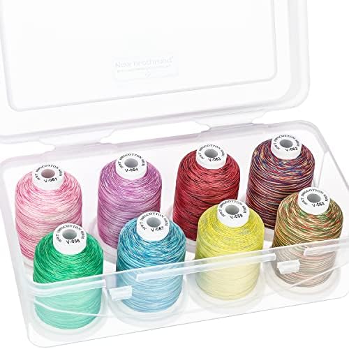 New brothread 100% Mercerized Cotton Thread with Box -8 Variegated