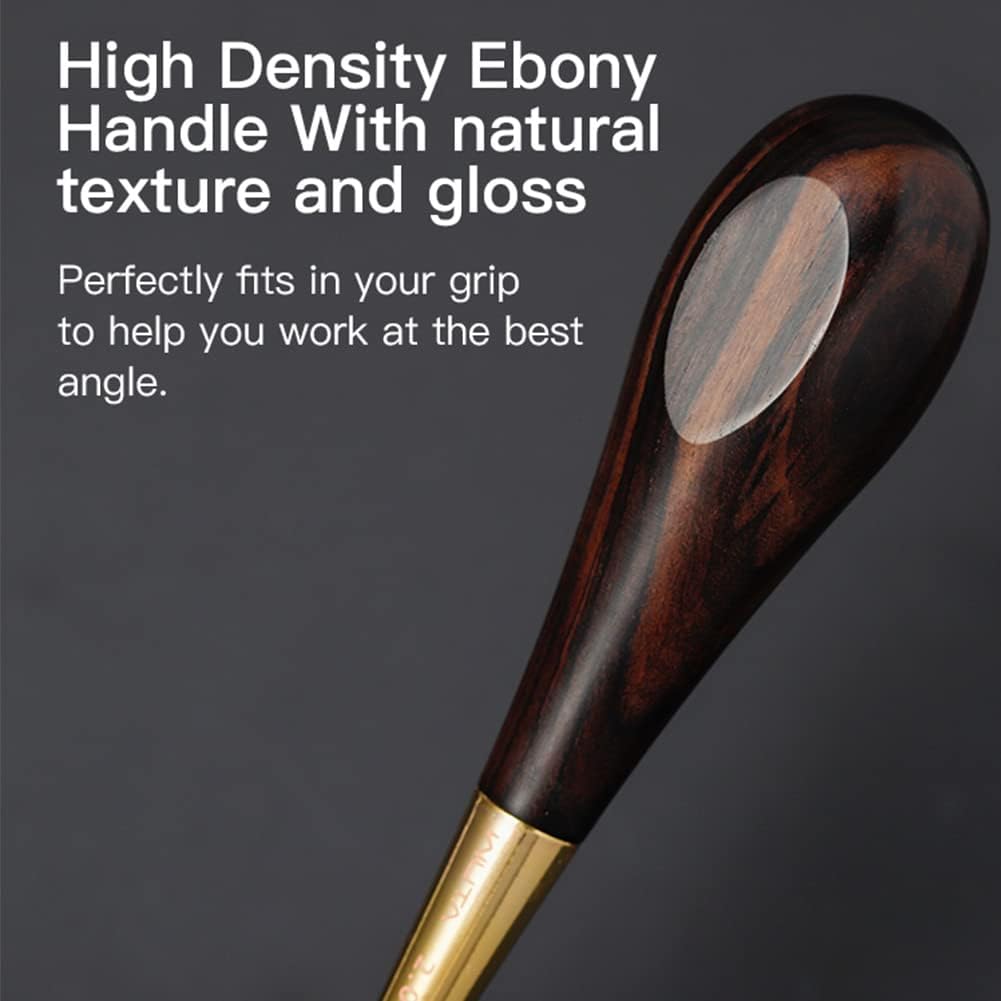 WUTA Round Shape Stitching Awl Ebony Blackwood Handle Leather Craft