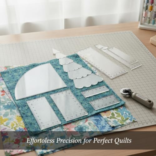 7-Piece Acrylic Quilting Ruler Set with Christmas Tree Shape