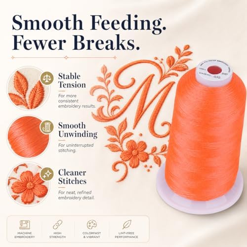Simthread 5500Yds Embroidery Thread 5000M, 40WT Polyester Machine