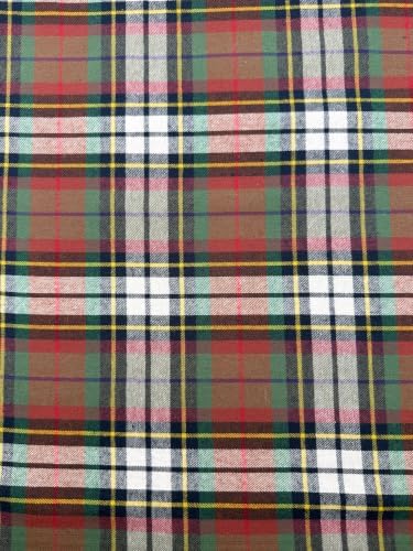 EOVEA 100% Cotton Flannel Fabric by The Yard | Brushed Plaid Tartan