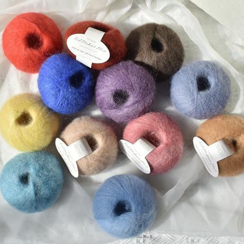 Kid-Silk Mohair Yarn, Lace Weight, 4 Balls 100g, 1420 yds