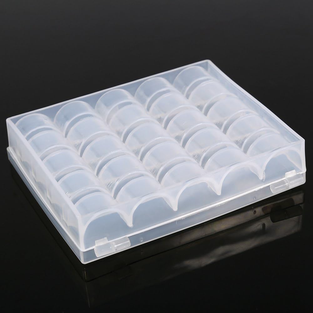 Bobbin Storage Case, 25 Slots Empty Sewing Bobbins Plastic Spools Box