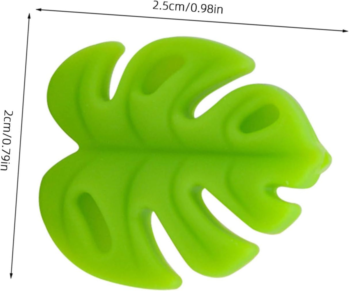 Tofficu 8pcs Cute Knitting Needle Stoppers: Cute Leaf Needle Point