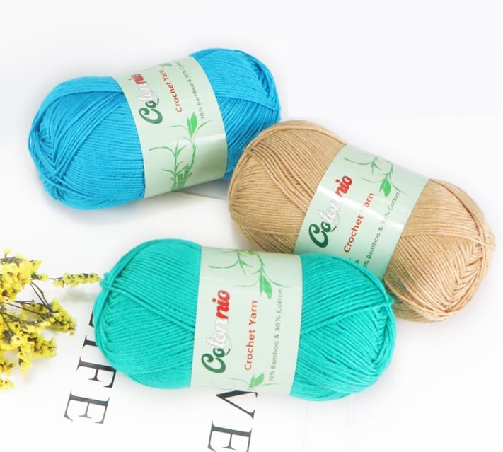 8 Skeins Crochet Knitting Yarn 70% Rayon derived from Bamboo, 30%
