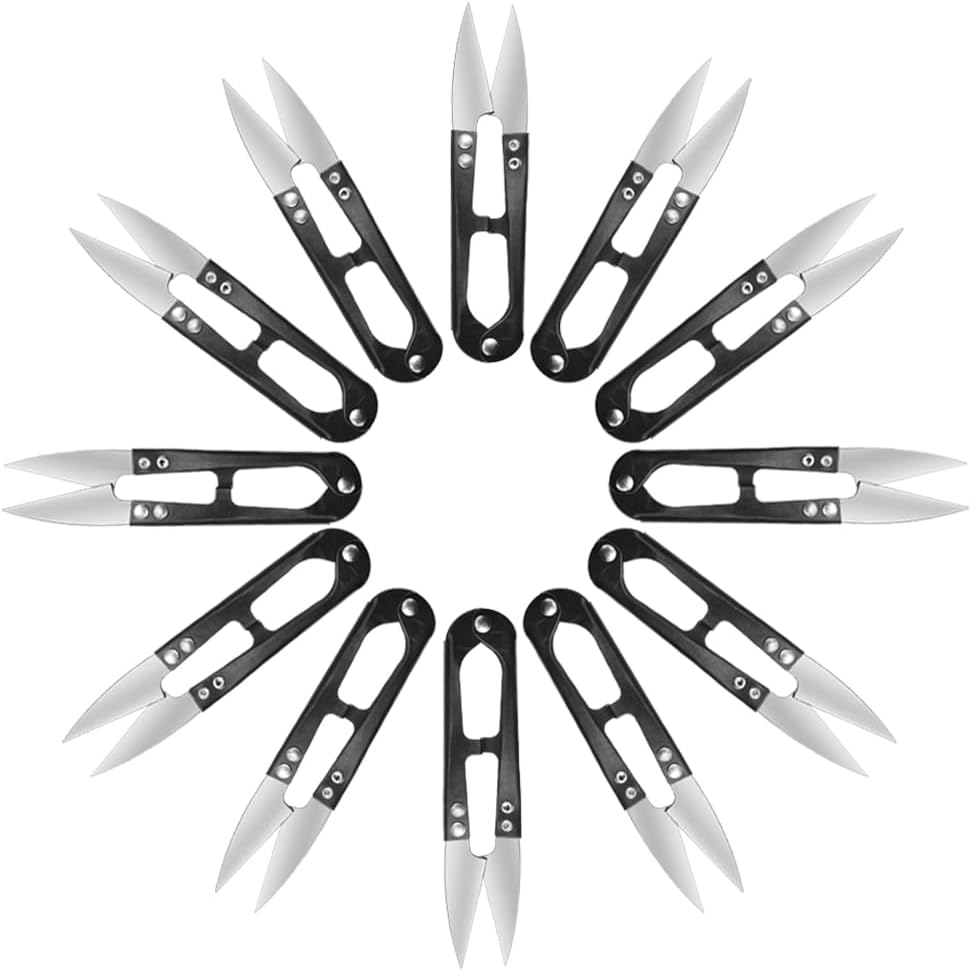 WMYCONGCONG 24 PCS Black U Sewing Scissors Clippers Yarn Thread Cutter