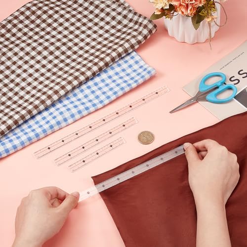 OLYCRAFT 4Pcs 4/6/8/10 Inch Acrylic Grid Ruler Quilting Template Ruler