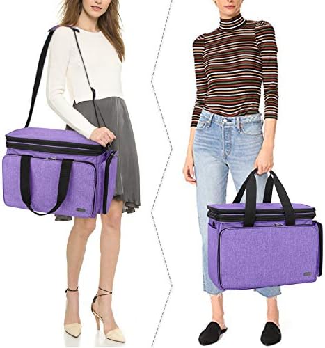 LUXJA Portable Yarn Knitting Storage Tote Bag, Purple