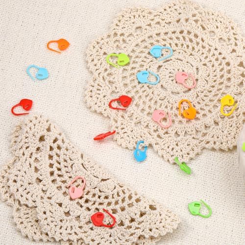 100 Pcs Crochet Stitch Markers Plastic Knitting Stitch Markers Heart