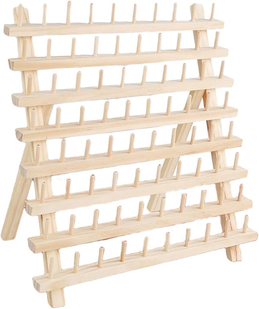 Wooden Thread Storage Rack for 80 Spools - Ideal for Sewing and