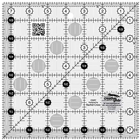 Creative Grids Quilt Ruler 7-1/2in x 7-1/2in Square – CGR7 – Made in