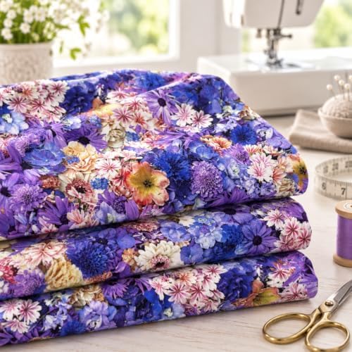 Maywood Studio Hand Picked First Light Lewisa Purple/Pink, Fabric by