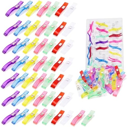 50 PCS Large Sewing Clips, 7 Bright Colors Multipurpose Quilt Clips