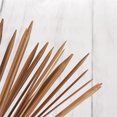 Bamboo Knitting Needle Set 36 Pairs Wooden Straight Single Pointed